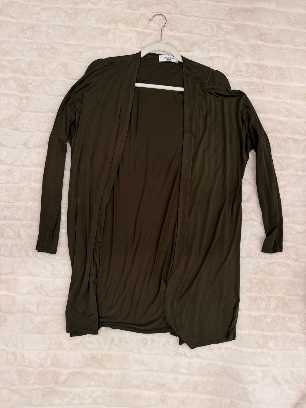 Carly Jean Los Angeles Favorite Kimono Cardigan- Olive Green- MEDIUM